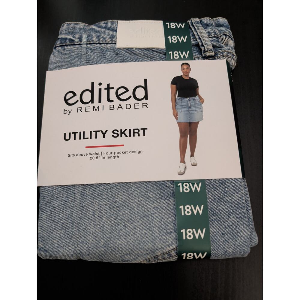 edited by Remi Bader Light Blue Denim Utility Mini Skirt